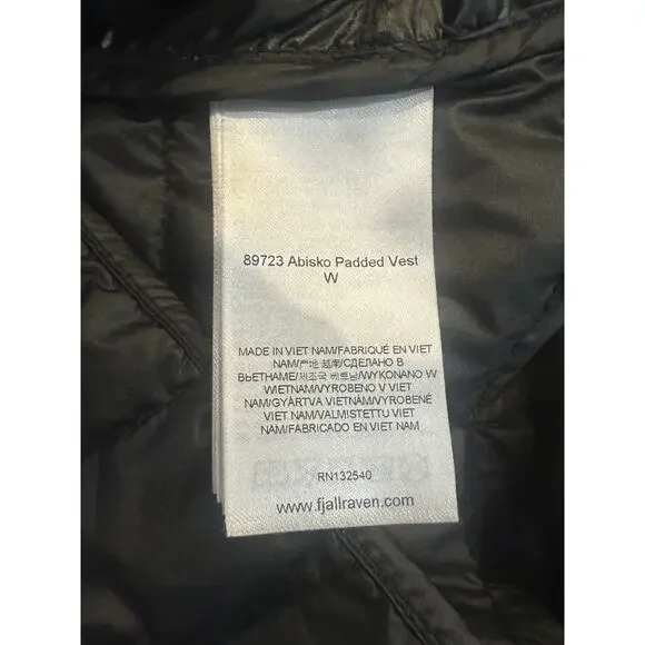 *Read* Fjallraven Abisko Padded Vest Lightweight Zip Puffer Black Women's Medium - Picture 6 of 14